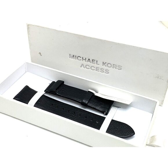 Michael Kors Women's Watch Band Black Replacement Leather Strap 22mm Lug… - Picture 1 of 7